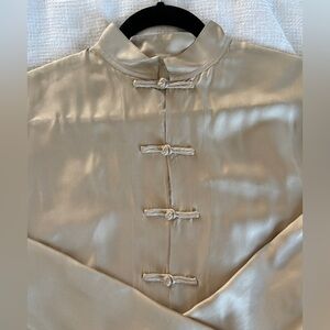 VINTAGE Ralph Lauren Collection Classics Black Label Mandarin Collar Silk Shirt